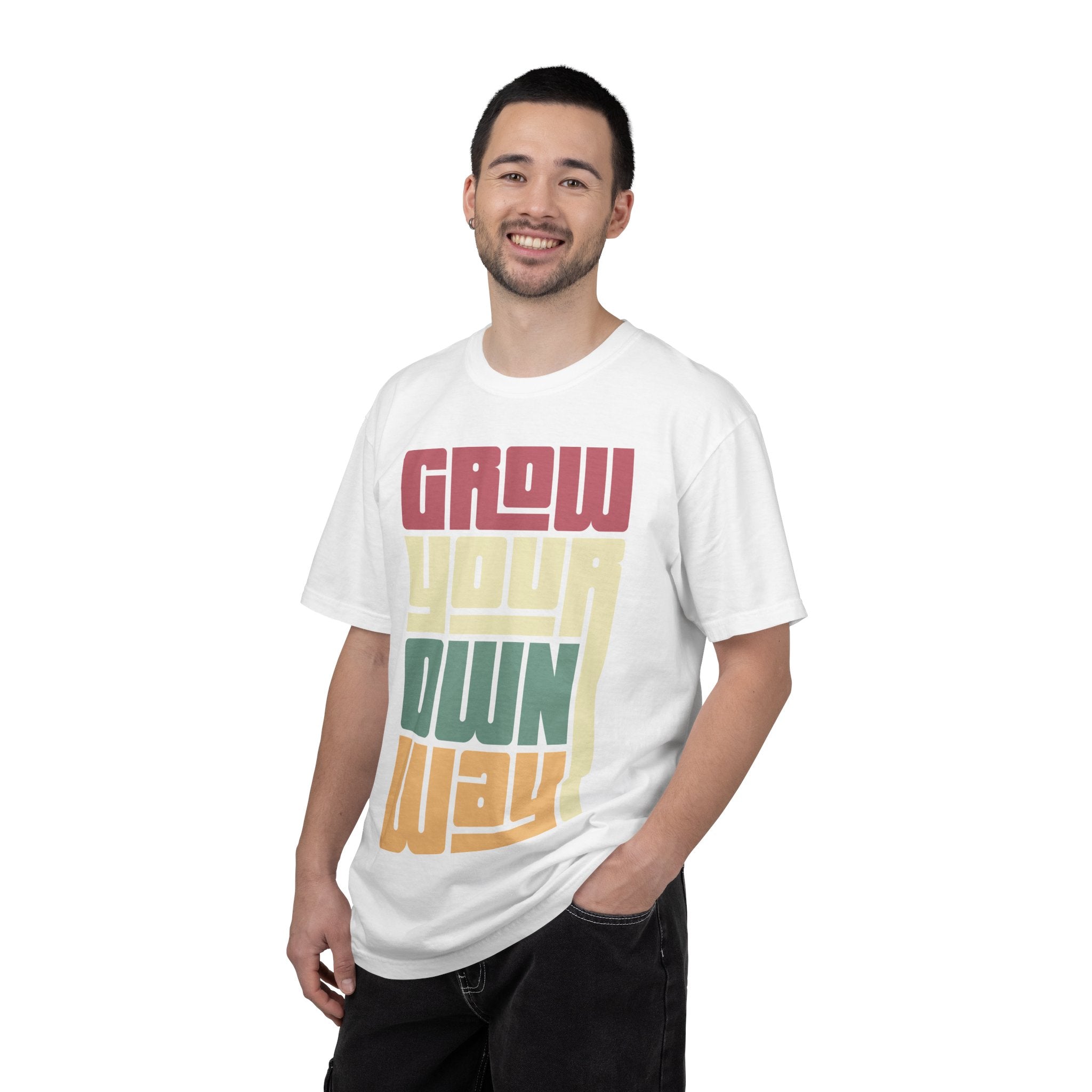 Grow Your Own Way T‑Shirt — Retro Block Letter Motivational Tee
